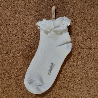 COLLEGIEN chaussette courte marie-antoinette blanc neige