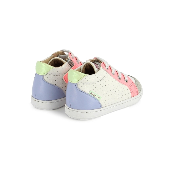 SHOOPOM BOUBA ZIP BOX craie pink neon chaussure premier pas – Image 2
