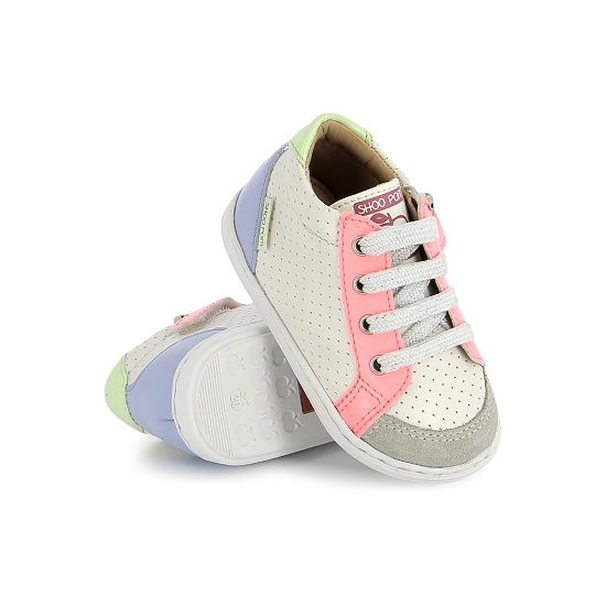 SHOOPOM BOUBA ZIP BOX craie pink neon chaussure premier pas – Image 3