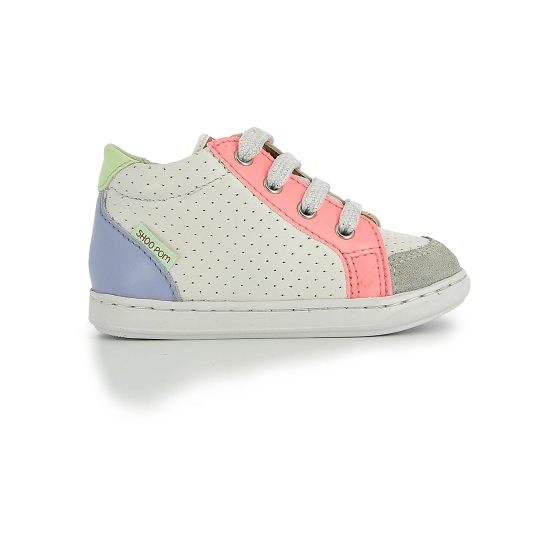 SHOOPOM BOUBA ZIP BOX craie pink neon chaussure premier pas – Image 4