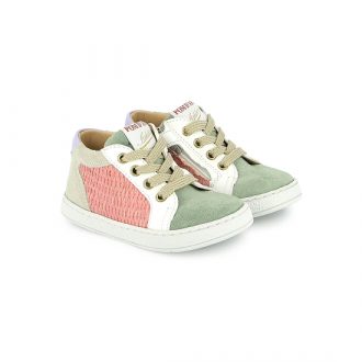 POM D'API ATHLET'S mousse zip top velours sauge azalea chaussure fille