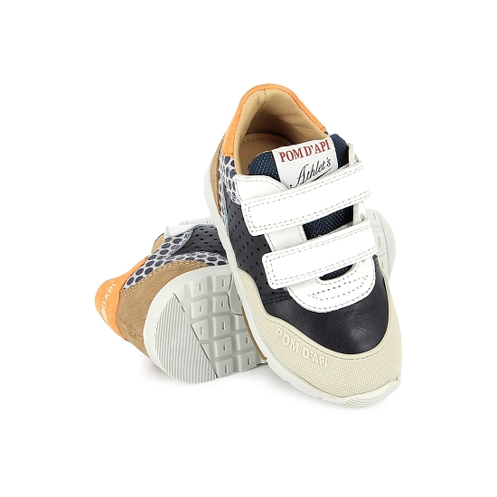 POM D'API ATHLET'S pouss bump perfo navy off white camel – Image 3