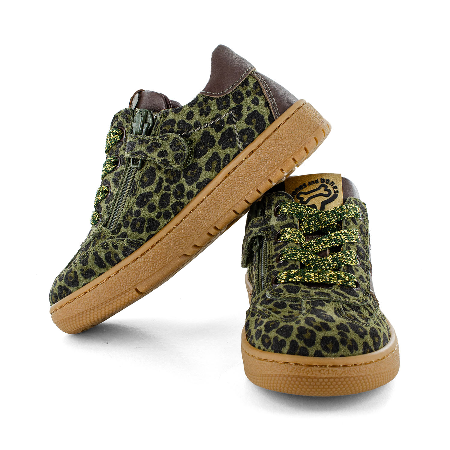 STONES AND BONES 5316 Lemmi leo - calf khaki + coffee – Image 4