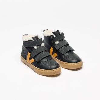 VEJA SMALL V-10 MID WINTER BLACK OURO GRAFITE