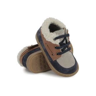 SHOOPOM BOUBA BOAT FUR NAVY-CAMEL chaussure premier pas